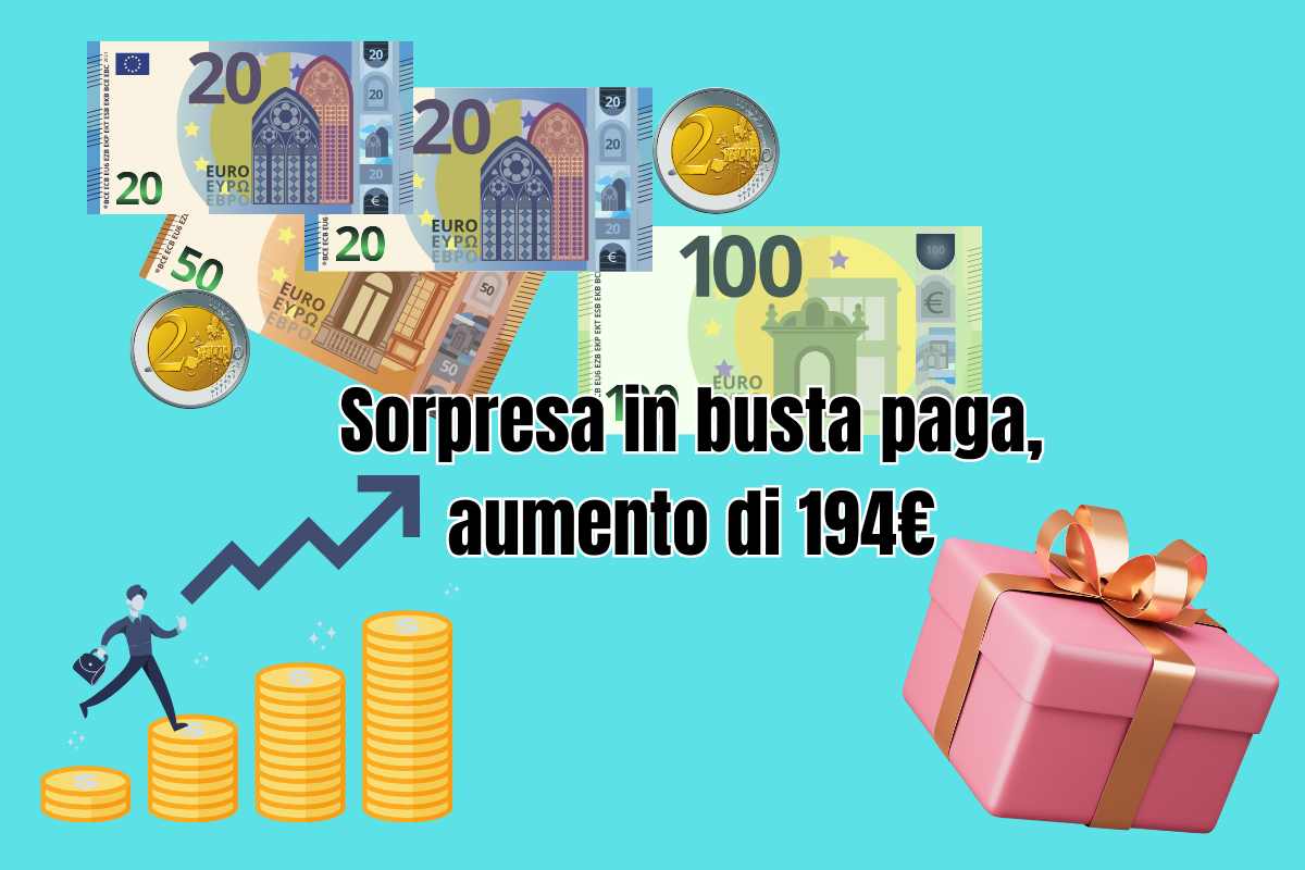 Sorpresa in busta paga, aumento di 194€