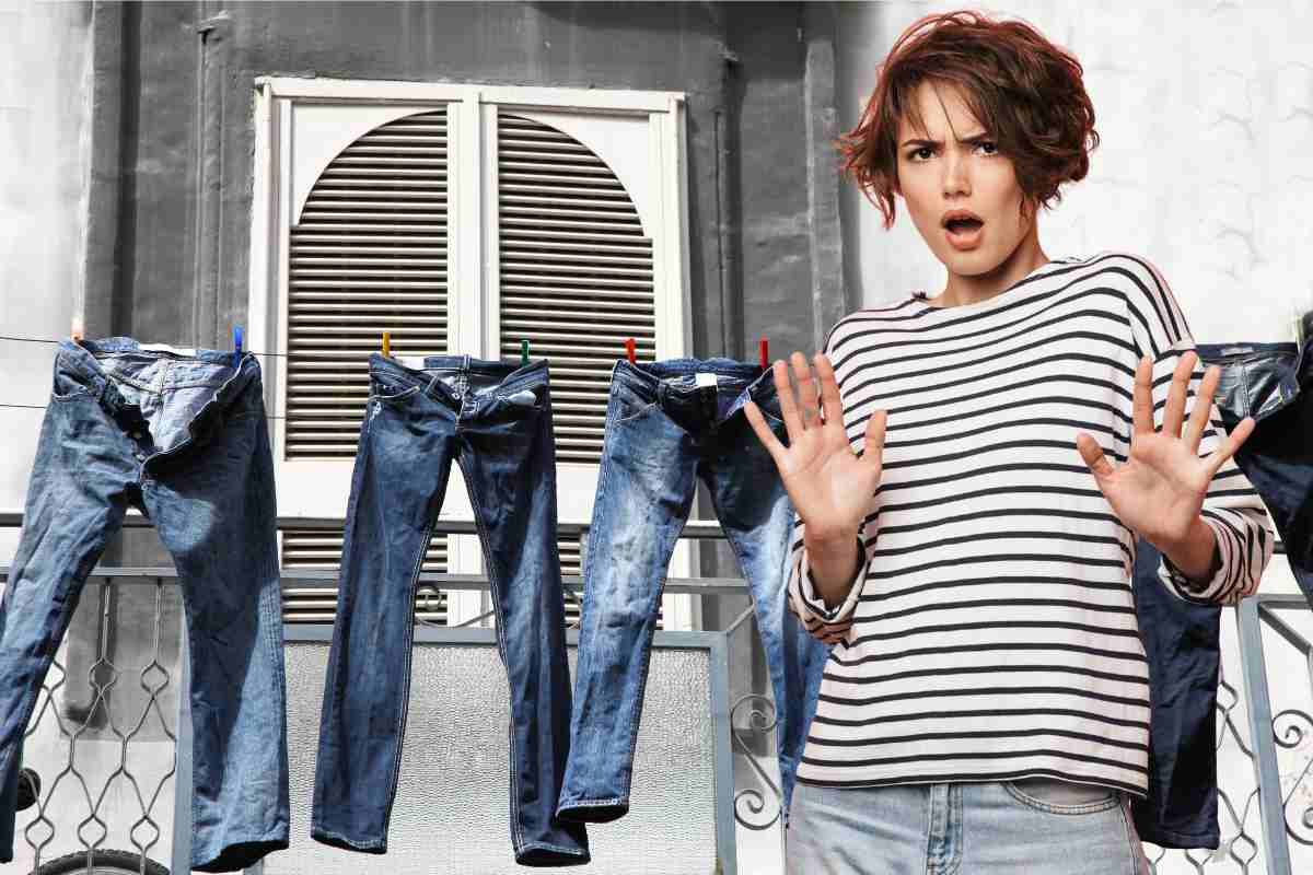 stendere pantaloni trucco salva spazio